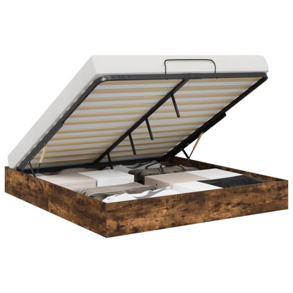 vidaXL Otomanový posteľný rám s úložiskom Údený Dub 203 x 180 x 25 cm – Obrázok 3