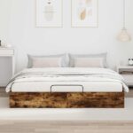vidaXL Otomanový posteľný rám s úložiskom Údený Dub 203 x 180 x 25 cm – Obrázok 4