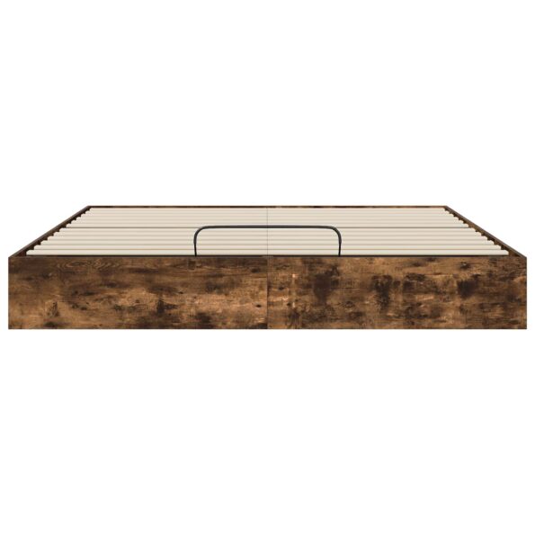 vidaXL Otomanový posteľný rám s úložiskom Údený Dub 203 x 180 x 25 cm – Obrázok 5
