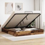 vidaXL Otomanový posteľný rám Staré drevo 193 x 120 x 25 cm