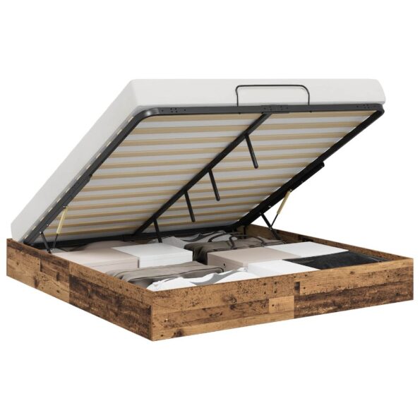 vidaXL Otomanový posteľný rám Staré drevo 193 x 120 x 25 cm – Obrázok 3