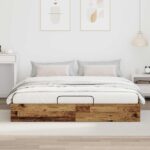 vidaXL Otomanový posteľný rám Staré drevo 193 x 120 x 25 cm – Obrázok 4