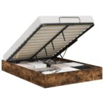 vidaXL Otomanový posteľný rám s úložiskom Dymová dub 193 x 120 x 25 cm – Obrázok 3