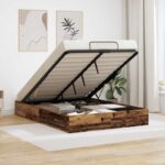 vidaXL Otomanový posteľný rám Staré drevo 193 x 120 x 25 cm