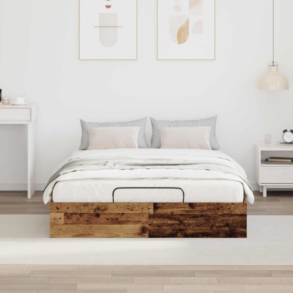 vidaXL Otomanový posteľný rám Staré drevo 193 x 120 x 25 cm – Obrázok 4