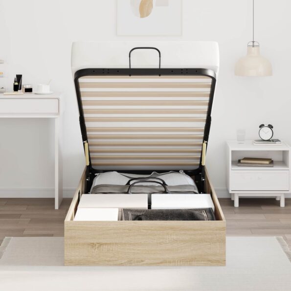 vidaXL Otomanový posteľný rám s úložiskom Sonoma dub 193 x 120 x 25 cm – Obrázok 4