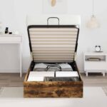 vidaXL Otomanový posteľný rám s úložiskom Údený Dub 75,5 x 190 cm – Obrázok 4