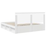 vidaXL Rám postele Biela 200 x 200 cm Masívne borovicové drevo – Obrázok 10