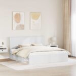vidaXL Rám postele Biela 200 x 200 cm Masívne borovicové drevo – Obrázok 3