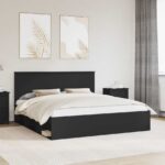 vidaXL Rám postele Čierna 200 x 200 cm Masívne borovicové drevo