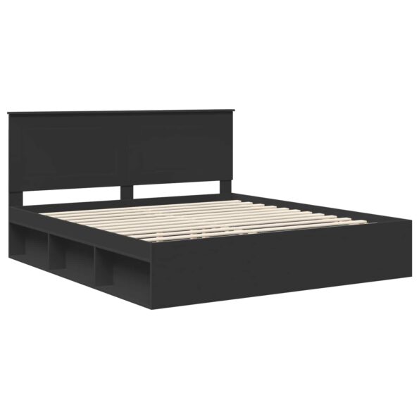 vidaXL Rám postele Čierna 200 x 200 cm Masívne borovicové drevo – Obrázok 4