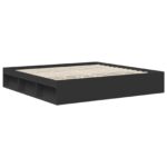 vidaXL Rám postele Čierna 200 x 200 cm Masívne borovicové drevo – Obrázok 5