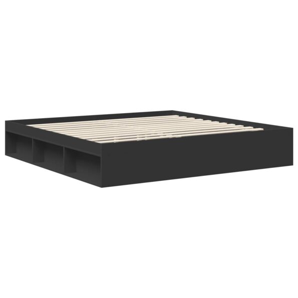 vidaXL Rám postele Čierna 200 x 200 cm Masívne borovicové drevo – Obrázok 5