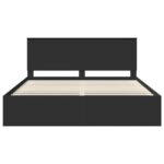 vidaXL Rám postele Čierna 200 x 200 cm Masívne borovicové drevo – Obrázok 7