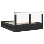 vidaXL Rám postele Čierna 200 x 200 cm Masívne borovicové drevo – Obrázok 9