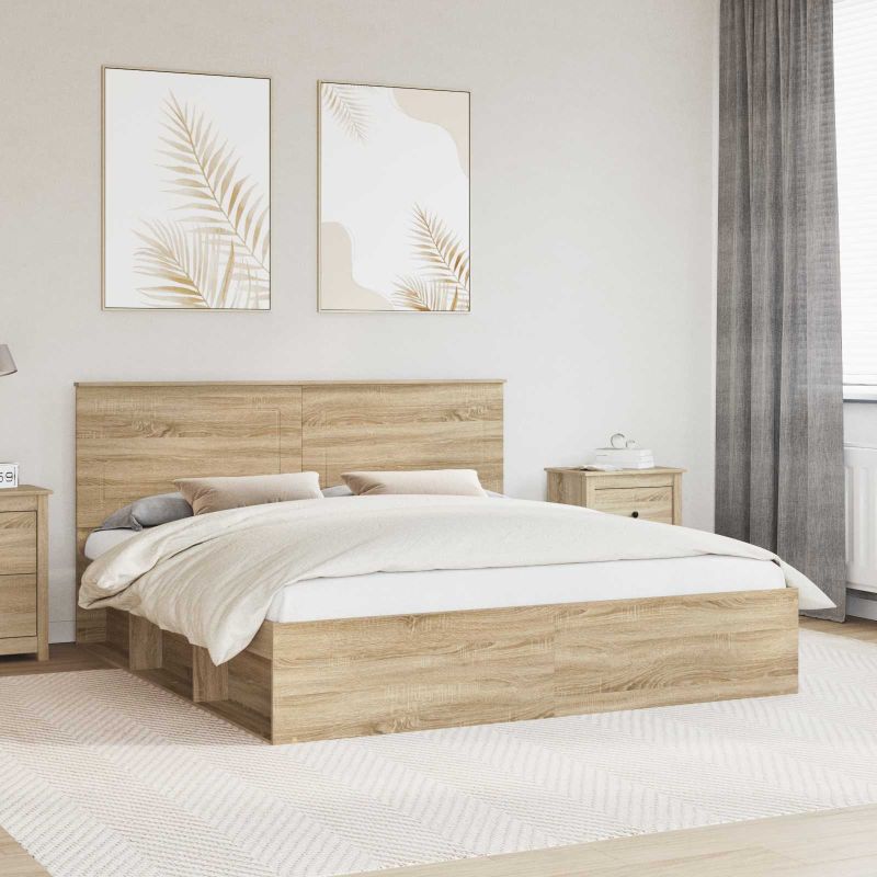3409311_1.jpg vidaXL Rám postele Sonoma 200 x 200 cm Masívne borovicové drevo – Obrázok 1