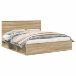vidaXL Rám postele Sonoma 200 x 200 cm Masívne borovicové drevo – Obrázok 2