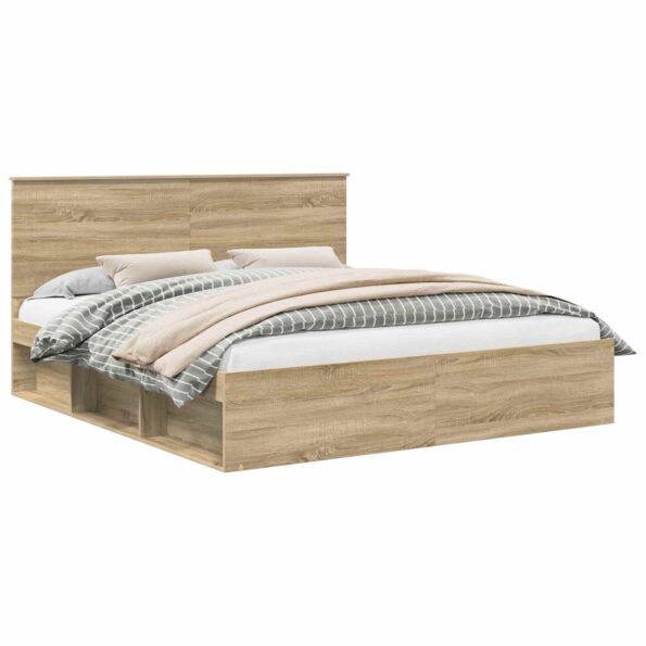 vidaXL Rám postele Sonoma 200 x 200 cm Masívne borovicové drevo – Obrázok 2
