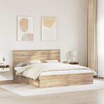 vidaXL Rám postele Sonoma 200 x 200 cm Masívne borovicové drevo – Obrázok 3