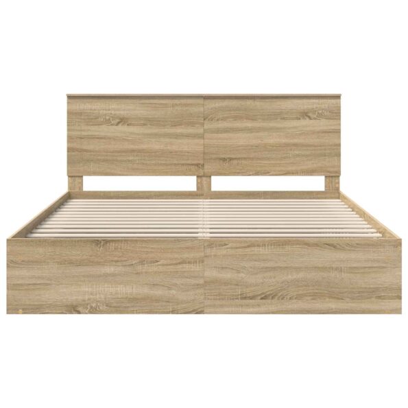 vidaXL Rám postele Sonoma 200 x 200 cm Masívne borovicové drevo – Obrázok 7