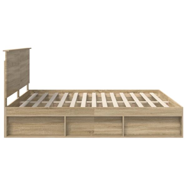 vidaXL Rám postele Sonoma 200 x 200 cm Masívne borovicové drevo – Obrázok 8