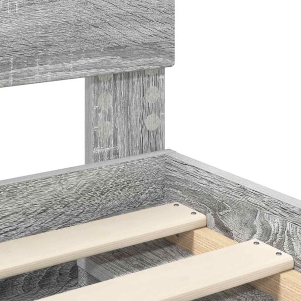 vidaXL Rám postele Sivý Sonoma 200 x 200 cm Masívne borovicové drevo – Obrázok 10