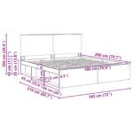 vidaXL Rám postele Dymová dub 180 x 200 cm Masívne borovicové drevo – Obrázok 13