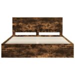 vidaXL Rám postele Dymová dub 180 x 200 cm Masívne borovicové drevo – Obrázok 7