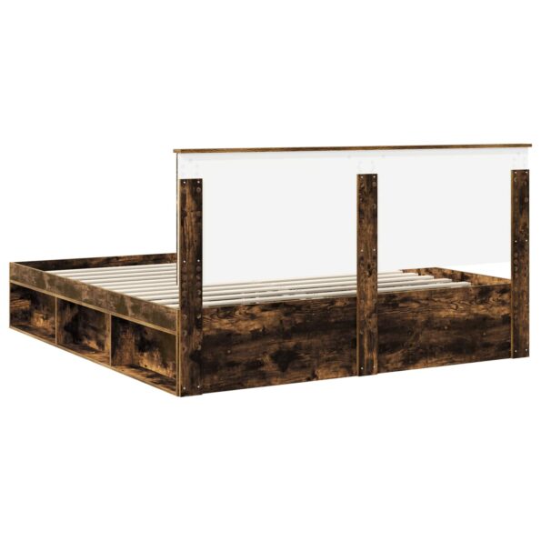 vidaXL Rám postele Dymová dub 180 x 200 cm Masívne borovicové drevo – Obrázok 9