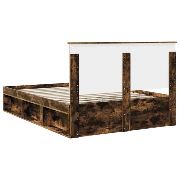vidaXL Rám postele Dymová dub 140 x 190 cm Masívne borovicové drevo – Obrázok 9