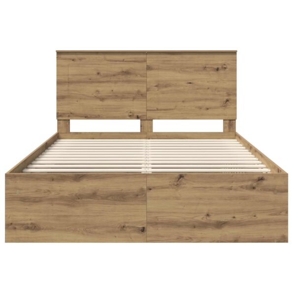 vidaXL Rám postele s čelnou doskou Remeselnícky dub 140 x 190 cm – Obrázok 7