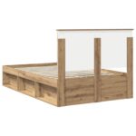 vidaXL Rám postele s čelnou doskou Remeselnícky dub 135 x 190 cm – Obrázok 9