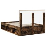 vidaXL Rám postele Dymová dub 120 x 190 cm Masívne borovicové drevo – Obrázok 9
