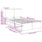 vidaXL Rám postele Dymová dub 120 x 200 cm Masívne borovicové drevo – Obrázok 13