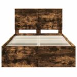 vidaXL Rám postele Dymová dub 120 x 200 cm Masívne borovicové drevo – Obrázok 7