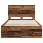 vidaXL Rám postele Staré drevo 120 x 200 cm Masívne borovicové drevo – Obrázok 7