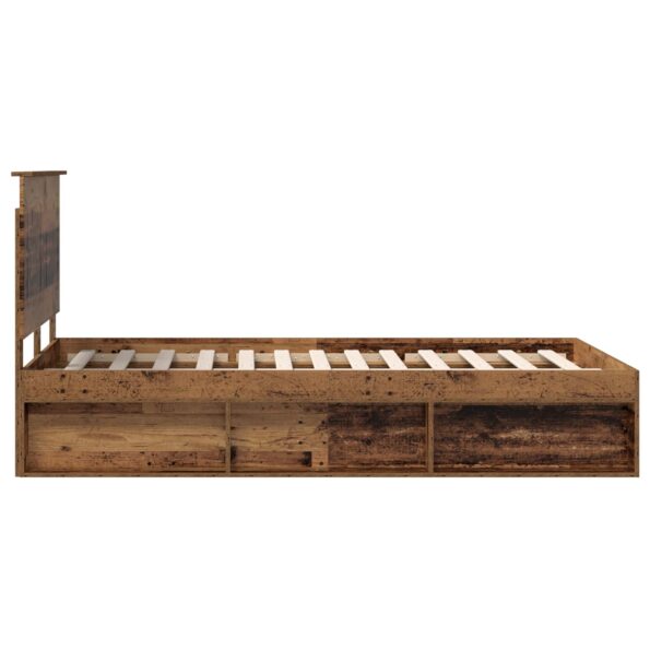 vidaXL Rám postele Staré drevo 120 x 200 cm Masívne borovicové drevo – Obrázok 8