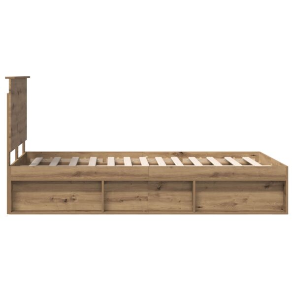 vidaXL Rám postele s čelnou doskou Remeselnícky dub 120 x 200 cm – Obrázok 8