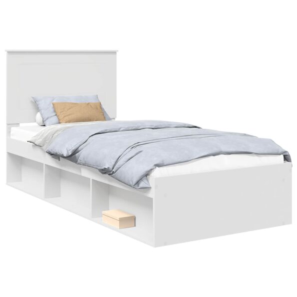 vidaXL Rám postele Biela 100 x 200 cm Masívne borovicové drevo – Obrázok 2