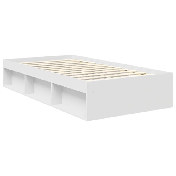 vidaXL Rám postele Biela 100 x 200 cm Masívne borovicové drevo – Obrázok 5
