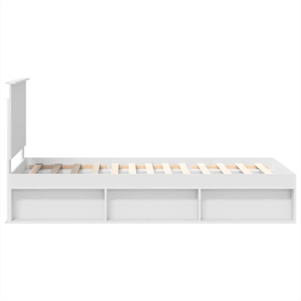 vidaXL Rám postele Biela 100 x 200 cm Masívne borovicové drevo – Obrázok 8