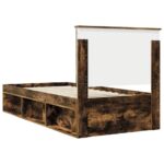 vidaXL Rám postele Dymová dub 100 x 200 cm Masívne borovicové drevo – Obrázok 9