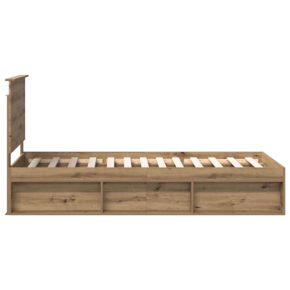 vidaXL Rám postele s čelnou doskou Remeselnícky dub 90 x 200 cm – Obrázok 8