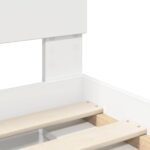 vidaXL Rám postele Biela 75 x 190 cm Masívne borovicové drevo – Obrázok 10