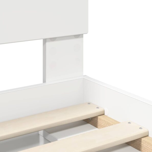 vidaXL Rám postele Biela 75 x 190 cm Masívne borovicové drevo – Obrázok 10