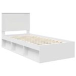 vidaXL Rám postele Biela 75 x 190 cm Masívne borovicové drevo – Obrázok 4