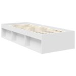vidaXL Rám postele Biela 75 x 190 cm Masívne borovicové drevo – Obrázok 5
