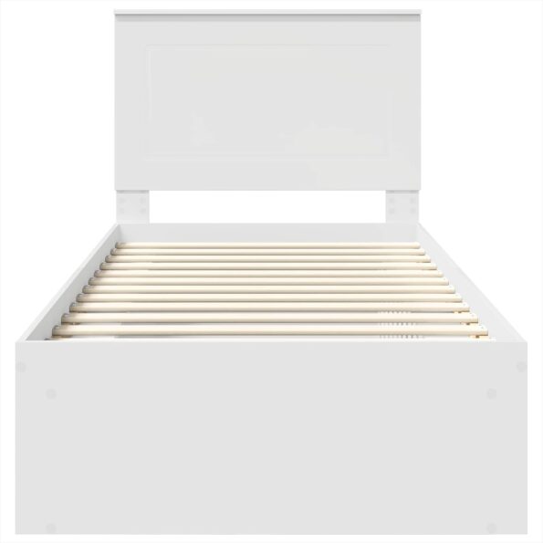 vidaXL Rám postele Biela 75 x 190 cm Masívne borovicové drevo – Obrázok 7