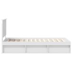 vidaXL Rám postele Biela 75 x 190 cm Masívne borovicové drevo – Obrázok 8