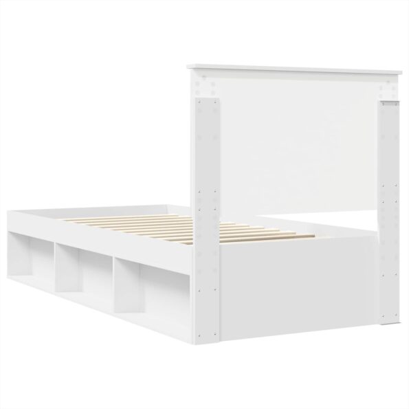 vidaXL Rám postele Biela 75 x 190 cm Masívne borovicové drevo – Obrázok 9